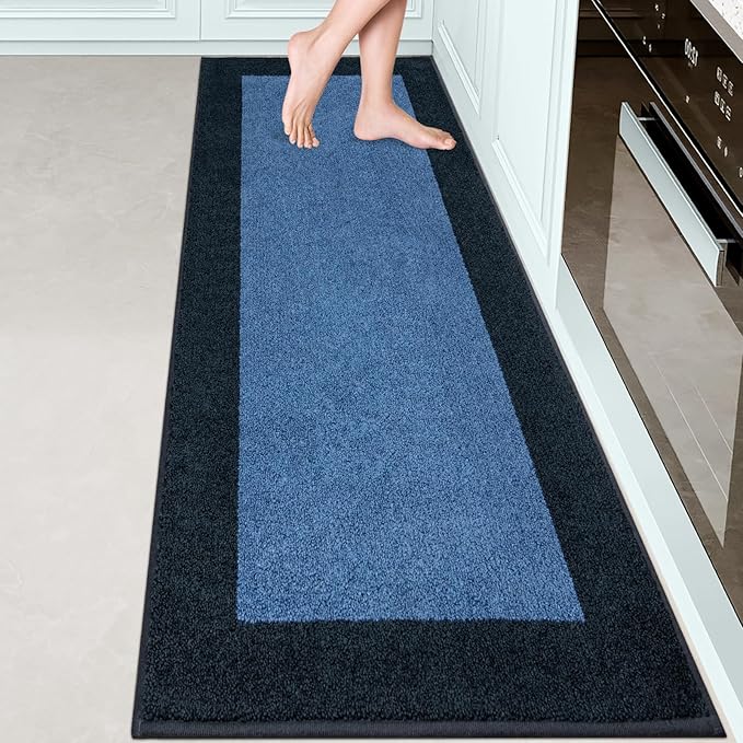DOMUSTEX Machine Washable Runner Rug 24" x 84", Non Slip Kitchen Mat for Floor, Absorbent Entryway Rug for Kitchen, Bedroom, Hallway, Bathroom, Door (Roll Packing)