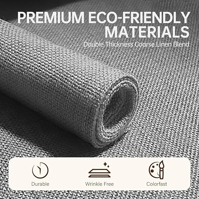 Blue Forest | Rectangular Faux Linen Placemats Set of 4 | Dual- Layered Thickened for Durability | Heat Resistant | Machine Washable | Wrinkle Free for Easy Care Indoor/Outdoor Use - Light Grey
