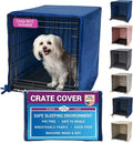 Pet Dreams Dog Crate Cover - Breathable Fabric Kennel Topper for Single-Door Crates, Fits iCrate Dog Cages 18, 24, 30, 36, 42, 48 Inches (Blue, Small, 24")