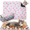 Clysee 4 Pack Self Heating Cat Bed Cat Self Warming Pad with Removable Cover Extra Warm Thermal Pet Pad Washable Pet Crate Mat Anti Slip Kennel for Indoor Outdoor Pets(Heart,16 x 20 Inches)