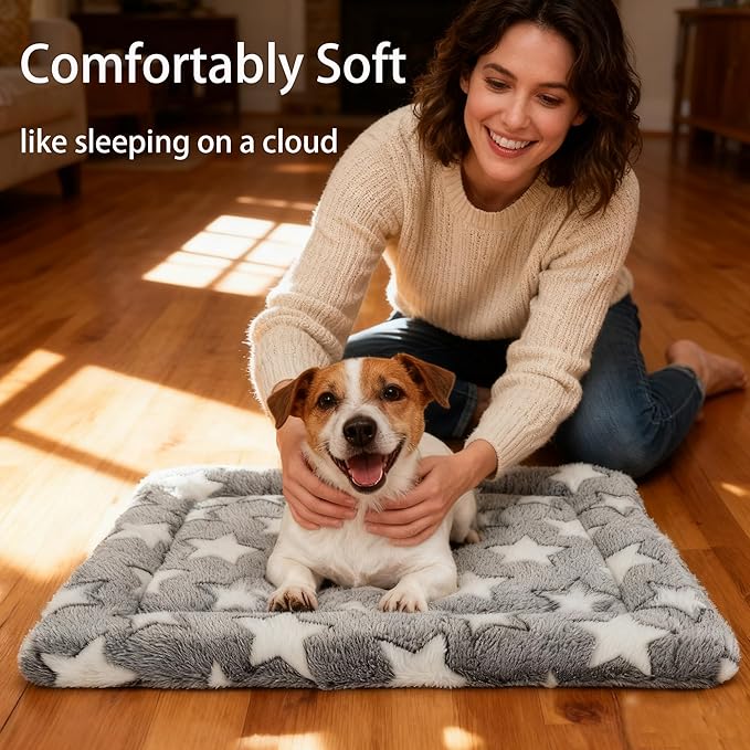 Dog Bed Mat 4 Pcs - Reversible Dog Crate Bed Mats, Soft & Breathable Kennel Pad, Durable Crate Bed for Large Dogs & Cats