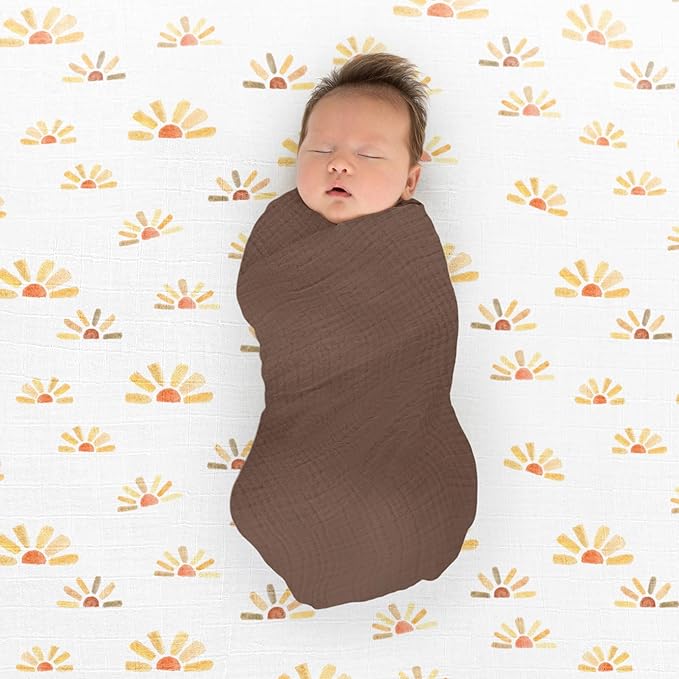 SwaddleDesigns Cotton Muslin Swaddle Blanket, Receiving Blanket for Baby Boys & Girls, Best Registry Gift, 46x46 inches, Fawn