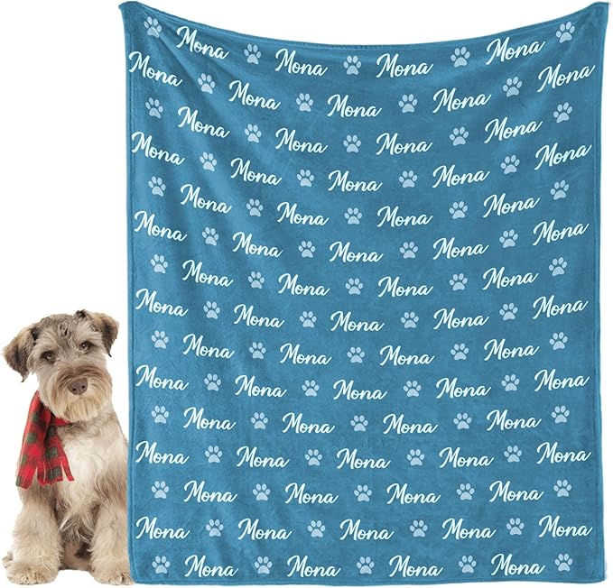 GlisterGlow Personalized Dog Blanket, Customized Pet Blankets with Name Picture, Throw Blanket for Small Medium Large Dog Puppy Cat
