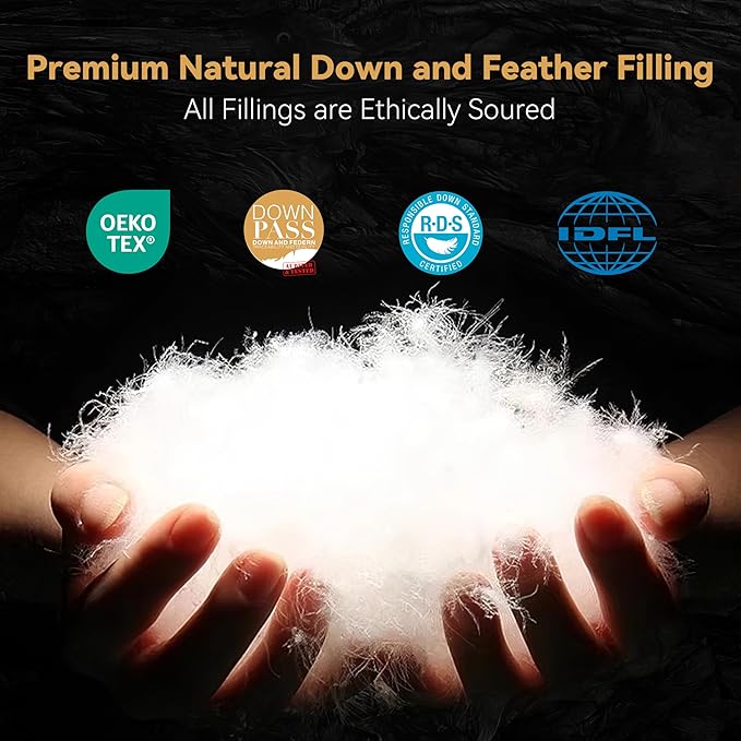 SNOWMAN Premium Down Comforter Palatial King Size, Luxurious All Season Duvet Insert with Cotton Blended Fabric, 3D Baffle Box Design Hotel Bedding Comforter (White,120"x98")