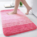 Arotive Microfiber Bathroom Rugs, Shaggy Soft and Absorbent Bath Rug, Non-Slip, Thick Plush Machine Washable Dry Bath Mats for Bathroom, Tub and Shower, 24x16, Pink, Rectangular