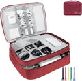 Lcsmaokin Electronics Travel Organizer, Large Double Layer Portable Waterproof Travel Organizer Bag for Charging Cable Storage, Ipad, Power Bank, Hard Drive etc, for Travel, Business ,5pcs Cable