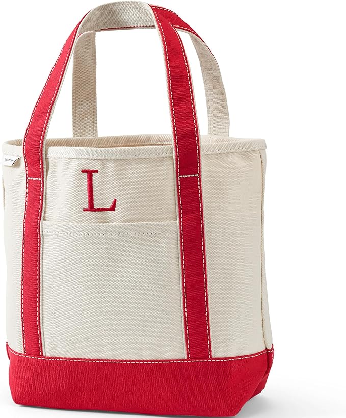 Lands' End Pre-Monogrammed Letter Canvas Tote Bag