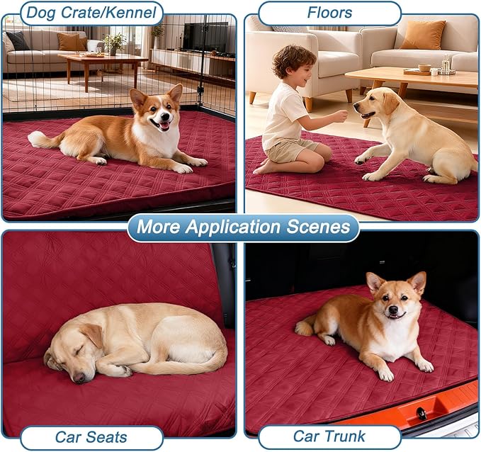 hyha Waterproof Dog Blanket, Reversible Pet Bed Blanket, Soft Sofa Couch Cover for Dogs Washable, Waterproof Pet Couch Covers for Sofa Puppy Cats Furniture Protector(30"x70", Wine Red/Beige)