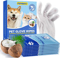 PUPMATE Pet Cleaning Glove Wipes for Dogs & Cats, Hypoallergenic Deodorizing Disposable No-Rinse Grooming Wipes, Wipes, Perfect for Pet Dry Cleaning, Daily Care and Travel, Coconut Scent, 8 pcs