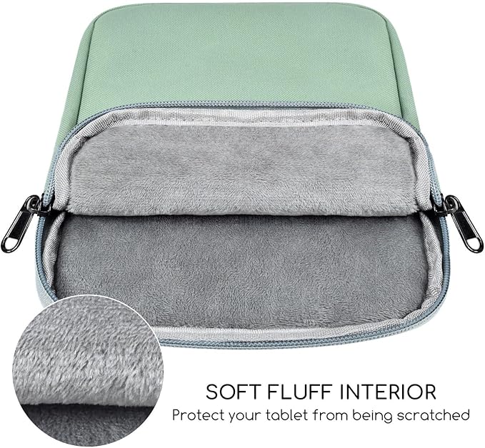 8 Inch Tablet Sleeve Case for 8" Amazon Kindle Fire 8/Fire 8 Plus 2022, 8.7" Galaxy Tab A7 Lite/Tab A9, iPad mini 7 6 8.3", iPad mini 5 4 3 2 1 7.9", Tab M9 M8 Carrying Bag(Green)