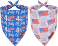 ADOGGYGO American Flag Dog Bandanas 2 Pack, Triangle Reversible Independence Day Puppy Scarf Bib, Red Blue 4th of July Bandana for Small Dogs (Small)