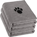 Puomue 3 Pack Microfiber Dog Towels for Drying Dogs, Super Absorbent and Soft Pet Grooming Towel, 40 Inch X 23.6 Inch, Perfect Dog Drying Towels for Large, Medium or Small Dogs, Grey