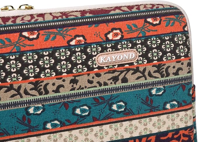Kayond Canvas Water-Resistant 15.6 Inch Laptop Sleeve case for 15 inch 15.4 inch 15.6 inch Notebook Computer (15-15.6 inch, Red Bohemia)