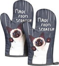 Slohif Funny Oven Mitt Heat Resistant for Women - 2 Pack Cat Cute Novelty Cool Kitchen Oven Mittens with 100% Cotton for Baking and Cooking Accessories