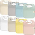 KeaBabies 8-Pack Organic Baby Bibs for Boys, Girls - Super Absorbent Cotton Drool Bibs for Baby Girl & Boy, Teething Toddler, Drooling Newborn, Ultra Soft & Machine Washable (Dawn)