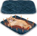 Clysee 2 Pack Self Heating Cat Mat Self Warming Pet Pads Washable Kennel Mat Dog Crate Pad Reflects Body Heat Non Skid Cat Thermal Pads for Puppy Indoor Outdoor(Blue,16 x 20 Inches)