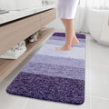Arotive Microfiber Bathroom Rugs, Shaggy Soft and Absorbent Bath Rug, Non-Slip, Thick Plush Machine Washable Dry Bath Mats for Bathroom, Tub and Shower, 70x24, Dark Purple, Rectangular