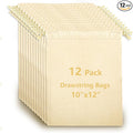 OKBA 12 Pack Cotton Muslin Drawstring Bags – Reusable Cloth Bags for Storage, Produce & Bread Storage, Gift Packaging, DIY Crafts, Eco-Friendly & Lightweight (10x12 inch)