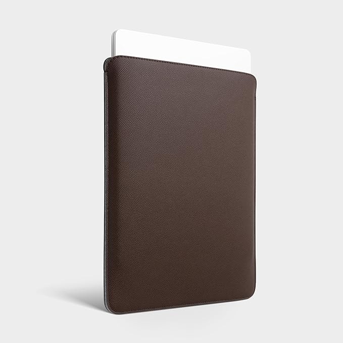 Comfyable Laptop Sleeve 14 Inch Precisely Compatible with MacBook Pro M5 M4 M3 M2 M1 Pro/Max 2025, Faux Leather Cover Case 14 in, Coffee