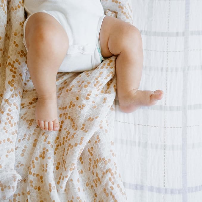 Little Unicorn Premium Cotton Swaddle Baby Blanket | Breathable Fabric | for swaddling, Play, Nursing & More (Honeycomb)
