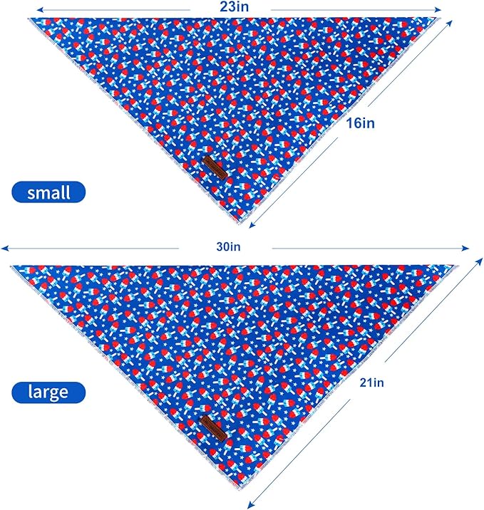 MR. CHUBBYFACE American Flag Dog Bandanas Boys Girls Reversible Triangle Bibs Scarf Accessories for Dogs Cats Pets