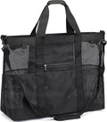 Fammart Mesh Beach Bag, Large Beach Tote Bags with Zipper, Toys Pool Bag for Family Travel Vacation Cruise Essentials