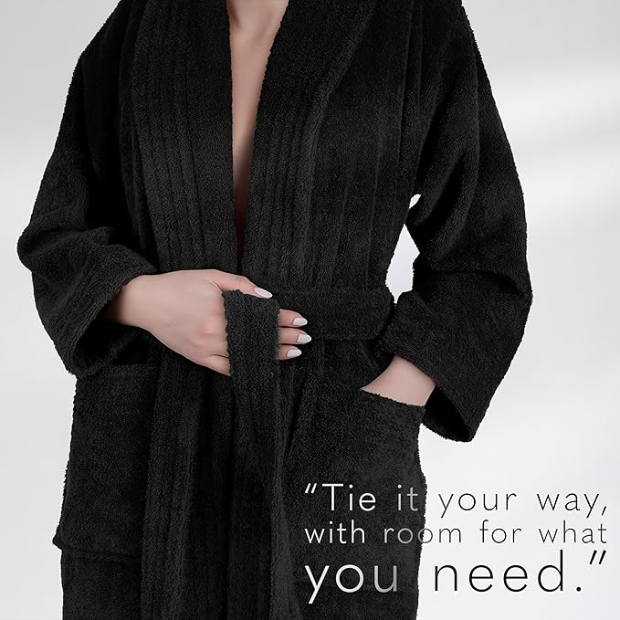 American Soft Linen Women’s 100% Cotton Terry Bathrobe – Soft, Absorbent, Quick Dry Turkish Robes for Women Quality Housecoat