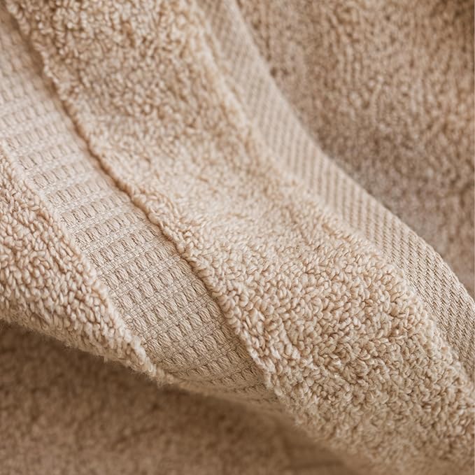 SALBAKOS 100% Turkish Cotton Washcloth Set of 12 13x13 inch | Heirloom Quality | Hotel & Spa Collection | Ultra Soft, Super Absorbent, Washcloth Towels | Made in Turkey (Ivory, 12 Washcloths)