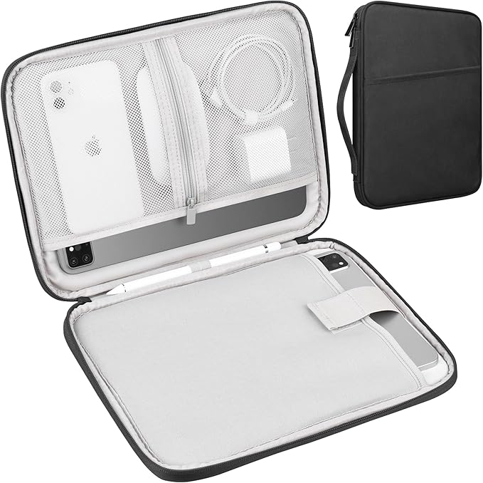 Lacdo Tablet Sleeve Bag for 11 inch iPad A16 / 11 Inch iPad Pro M5 M4 / 11 inch iPad Air M3 M2 / 10.9" iPad / 10.2" iPad /10.9" ipad Air, 11 inchs Samsung Galaxy Tab A9+ Bag, Fit Magic Keyboard, Black