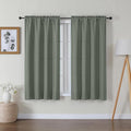 Lecloud Bessie Olive Green Curtains 54 Inch Length 2 Panels Set, Light Filtering Curtains Faux Linen Textured Drapes for Bedroom Living Room, Soft Airy Rod Pocket Window Treatments, Each 30 W x 54 L