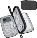 Lcsmaokin Electronics Travel Organizer,Portable Waterproof Electronic Travel Storage Bag for Small Charging Cord Storage,Charger,Small Electronics,SD Card etc,for Travel,Business - Black