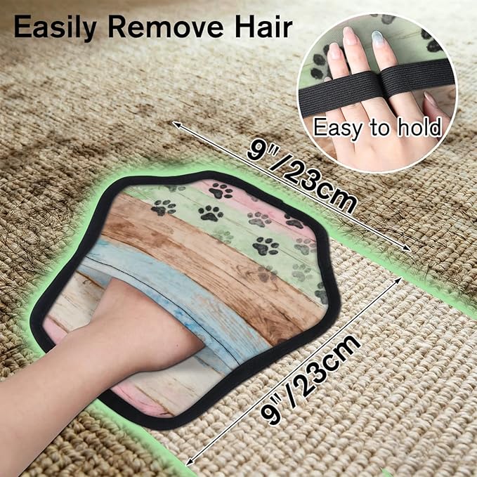 Hanxuanyifan Vintage Dog Paws Pet Hair Removal Glove for Dogs & Cats,2 PCS Newly Upgraded Reusable Electrostatic Pet Hair Gloves,Dog Hair Remover Tool for Clothing,Couch,Carpet,Car Seat