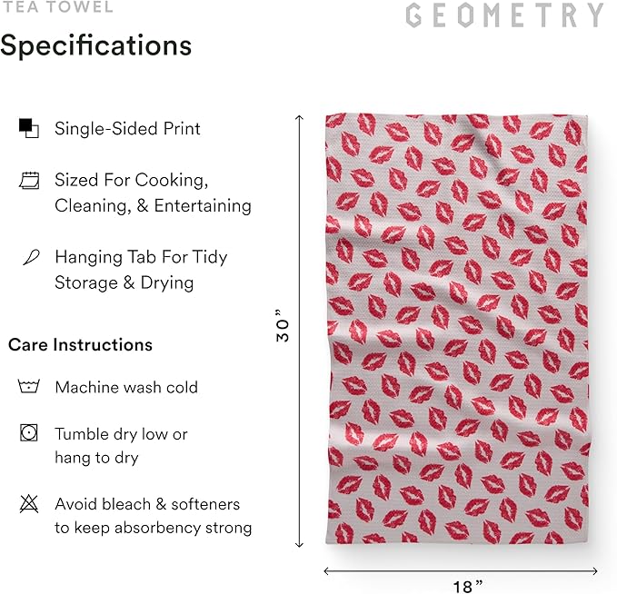 GEOMETRY Kitchen Towels - Quick Dry Microfiber Cloth Dish Towels for Kitchen Drying - Premium Quick Dry Towel Valentines Gifts for Mom - Crush