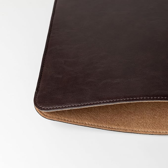 Comfyable Laptop Sleeve 14 Inch Precisely Compatible with MacBook Pro M5 M4 M3 M2 M1 Pro/Max 2025, Faux Leather Cover Case 14 in, Dark Brown