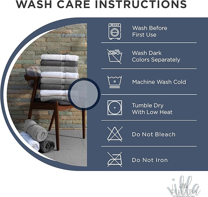 Villa Celestia 100% Cotton Hand Towel Set of 4, (16 x 28 inches) Sustainable, Soft, Highly Absorbent, Quick Drying, Combed Cotton Hand Towels Pack of 4 Ideal for Hotels, Spa, Bathroom, Dorm, Navy Blue