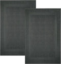 Infinitee Xclusives Premium Cotton Grey Bath Mats –Pack of 2, (34x22 Inches) [Not a Bathroom Rug] Ultra Soft and Super Absorbent Floor Mat, Machine Washable (Shadow Grey, Towel Bath Mats)