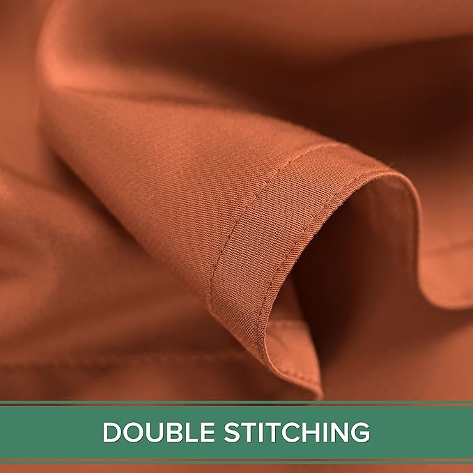 Pure Bamboo Twin Sheets, Genuine 100% Organic Viscose Derived from Bamboo Bed Sheet Set, Luxuriously Soft & Cooling, Double Stitching, 2 Year Quality Promise (Twin, Terracotta)