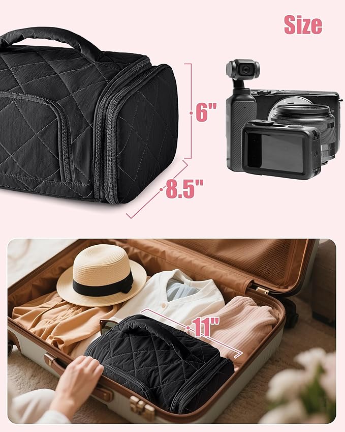 Marscamd Cable Organizer Bag, Travel Cord & Charger Organizer Pouch for Tech Accessories & Electronics, Home Storage, Black