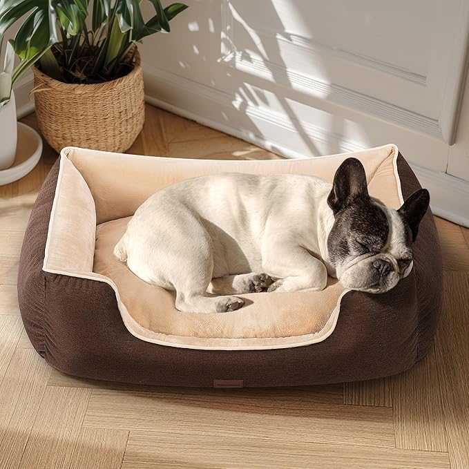 MellowMates Orthopedic Medium Sized Dog Bed with Removable Washable Cover, Waterproof & Non-Slip Base, Cat Couch Sofa, Comfortable Pet Bed with Cooling/Warming, Dual-Layer Interior Padding, 28 Inch
