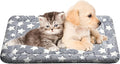 WITTOP Washable Dog Bed Plush Orthopedic Outdoor Crate Mat with Non-Slip Bottom,Luxe Soft Kennel Pad for Pets, Cozy Cage Cushion & Pet Sleeping Mattress Large Sized,Medium,Small Dogs,24 x 18 inch,Gray