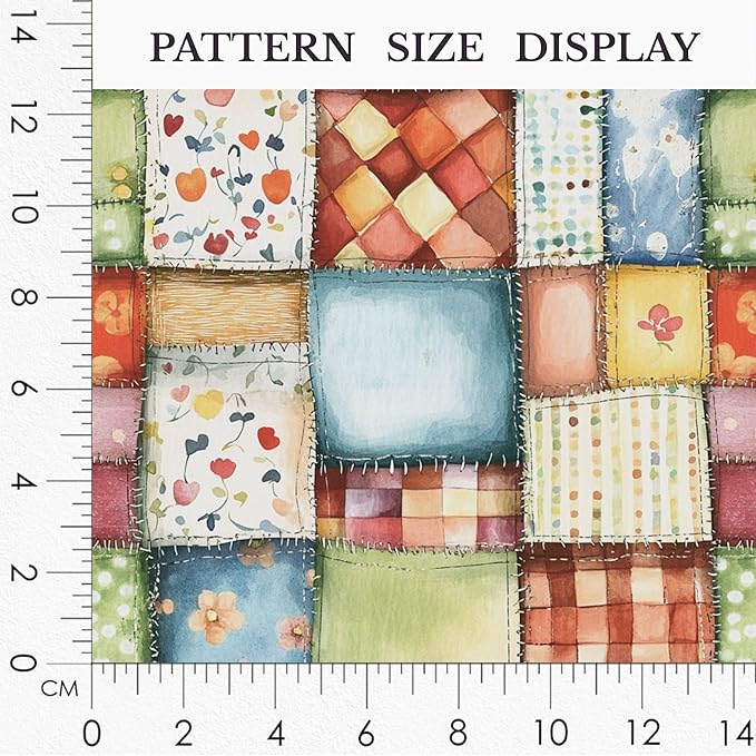 Pastel Farmhouse Patchwork Cotton Fabric – Premium Turkish Printed Cotton 140 GSM, Pre-Cut 61 x 36.6 Inches, Quilting & Sewing Fabric for Crafts, Home Decor & DIY Projects