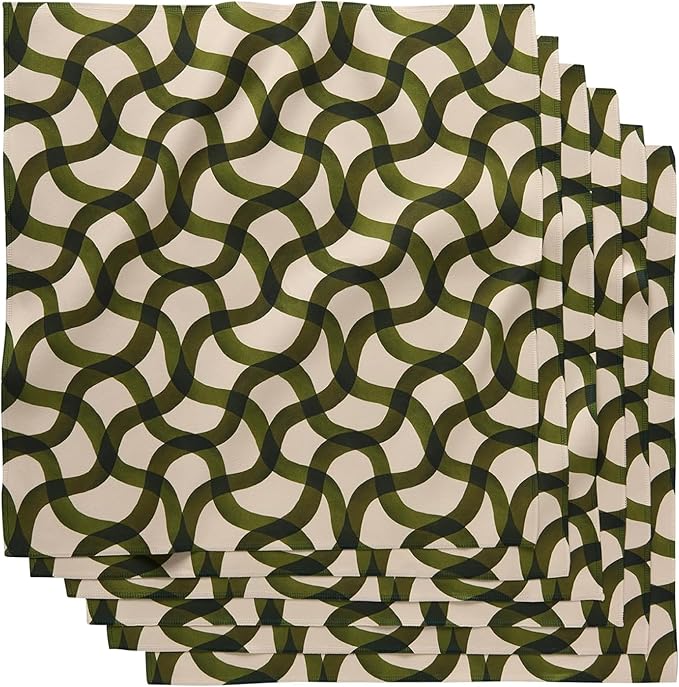 GEOMETRY Cloth Dinner Napkins - Quick-Dry, Ultra-Absorbent, Reusable Cloth Napkins for Dining & Entertaining - Mate 19" x 19" (6 Pack)
