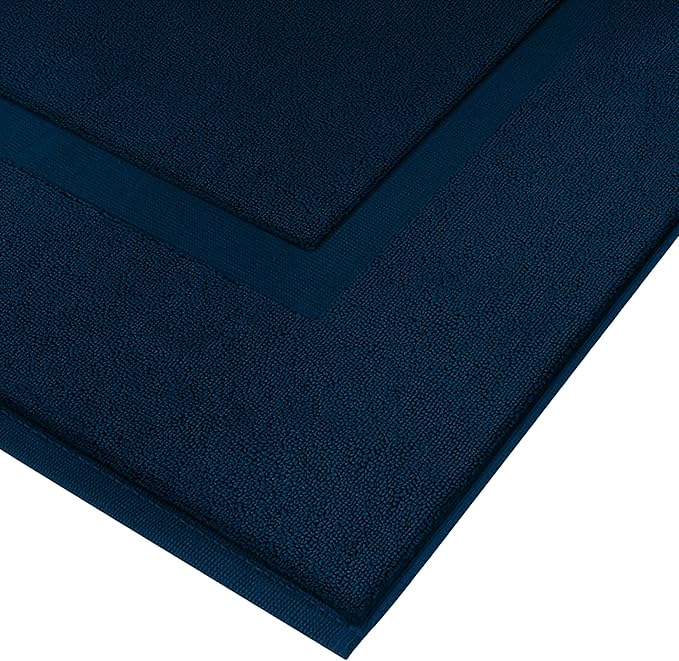 RIVERSIDE Bath Mat Set of 2 - Blue Opal Bath Mats 21x34 Inches, Not a Bathroom Rug, 100% Ring Spun Cotton, Super Soft & Highly Absorbent Bathroom Floor Mats