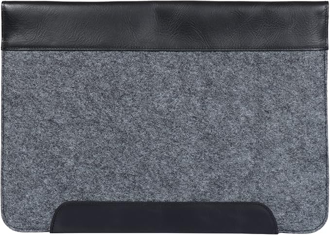 MegaGear Genuine Leather and Fleece MacBook Bag Laptop Sleeve for MacBook Pro and MacBook Air Case - 16 Inch - 15 Inch - 15.5 Inch (M4, M3, M2, M2, M1, Pro & Max) 2020 to 2024 Models