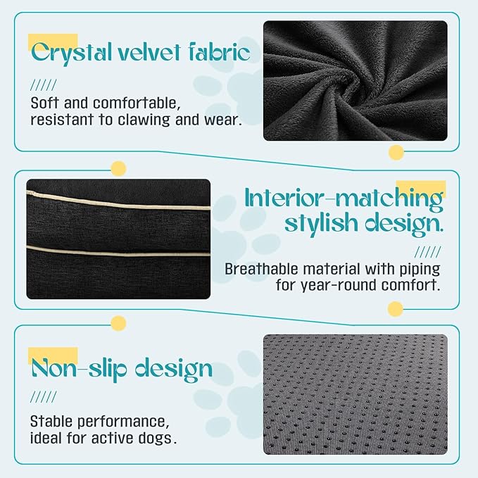 TaiBest Waterproof Memory Foam Dog Beds for Small Dogs Non-Slip Orthopedic Dog Beds Washable Couch Pet Bed with Removable Cover (Black, Small)