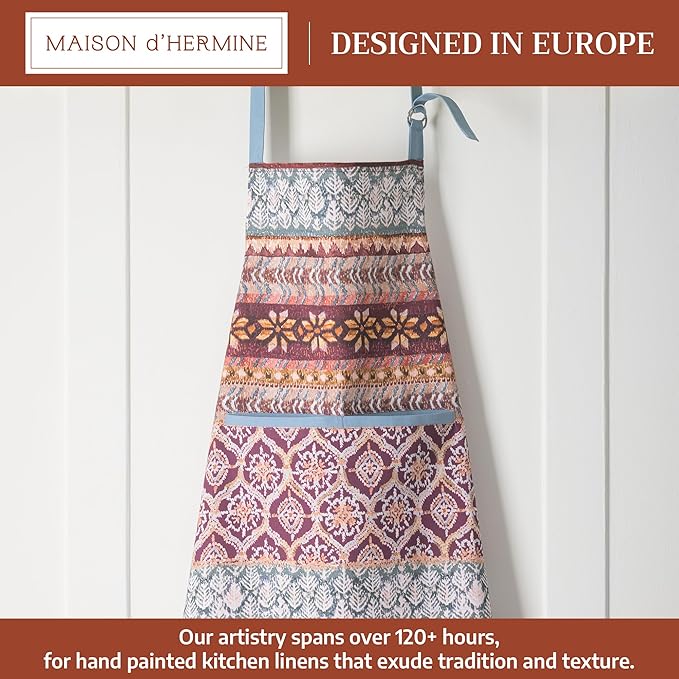 Maison d' Hermine 100% Cotton Apron for women with Pocket Kitchen Chef Apron for Men Cooking Gardening Server Waitress