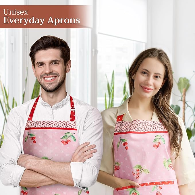 Maison d' Hermine 100% Cotton Apron for women with Pocket Kitchen Chef Apron for Men Cooking Gardening Server Waitress