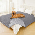Smiry Waterproof Dog Bed Cover Blanket 82x82, Soft Reversible Pet Blanket, Washable Leakproof Cats Dogs Couch Cover for Sofa, Couch, Furniture, Lattice, Grey/Light Grey