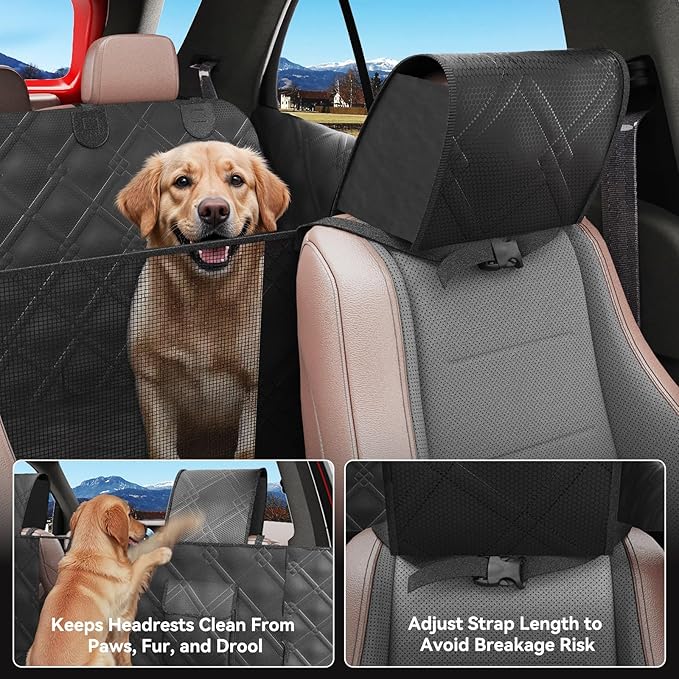 Surfcabin Back Seat Extender for Dogs – Waterproof Dog Seat Cover for Back Seat with Door Protection, Hard Bottom, Holds 420 lbs Dog Hammock for Cars, SUVs & More