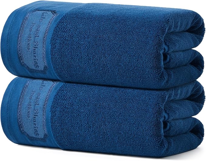 REDKISS 35"x70" Luxury Bath Sheets Towels Set of 2, 100% Cotton & 700 GSM,Ultra Soft & Highly Absorbent Bath Towels Set,Perfect for Bathroom,Spa and Hotel-Blue